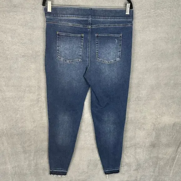 Spanx Jeans Womens Extra Large Blue Pullon Stretch Skinny Ankle Raw Hem Slimming - Picture 5 of 14